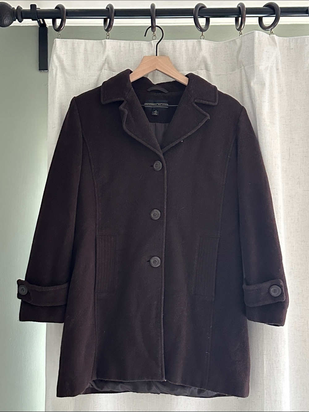 Kristen Blake Classic Chocolate Brown Pea Coat